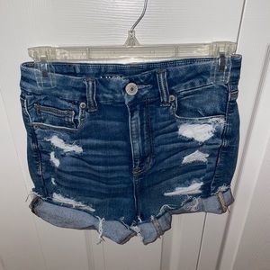 American Eagle Curve Ripped Jean Shorts